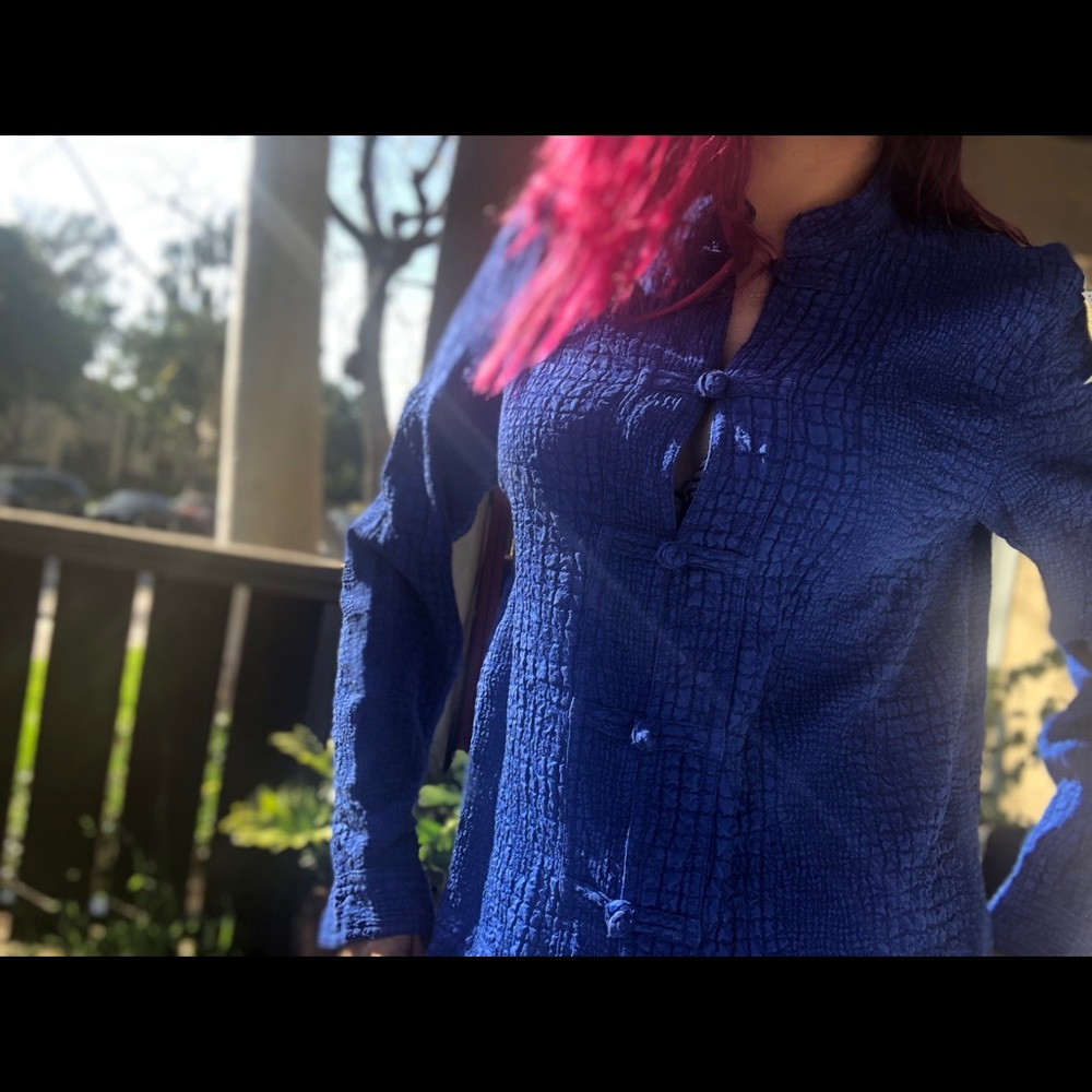 Blue Chicos Unique Button Down Blouse - image 3